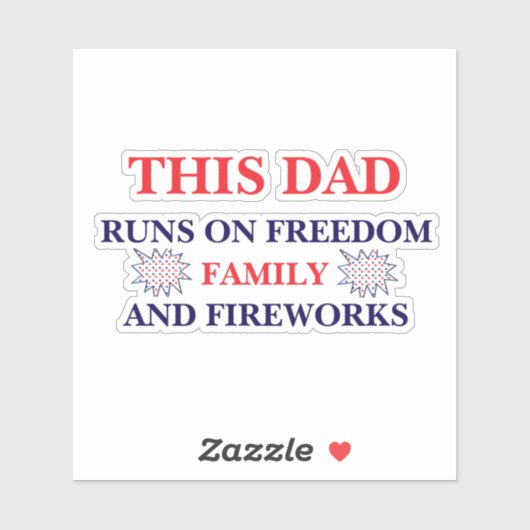 Sticker Ce papa tourne dans Freedom Family & Fireworks (Feuille)