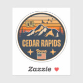 Sticker Cedar Rapids, Iowa, États-Unis (Feuille)