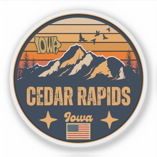 Sticker Cedar Rapids, Iowa, États-Unis (Devant)