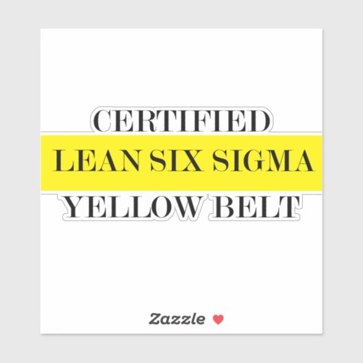 Sticker Ceinture jaune Lean Six Sigma (Feuille)