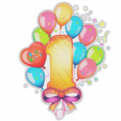 Sticker Célébration colorée du premier anniversaire  (Devant)