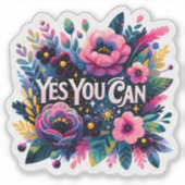 Sticker Célébration florale vibrante de la force (Devant)