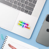 Sticker célébrer chaque esprit Rainbow Neurodiversité (Ordinateur portable avec iPhone)