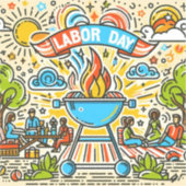 Sticker Célébrer ensemble - Fête du Travail BBQ (Recto)
