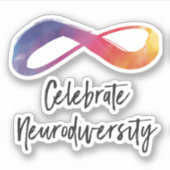 Sticker Célébrer la Neurodiversité aquarelle infini (Devant)
