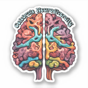 Sticker Célébrer la neurodiversité Cerveau coloré