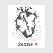 Sticker céleste anatomique étoile de coeur de vie (Feuille)