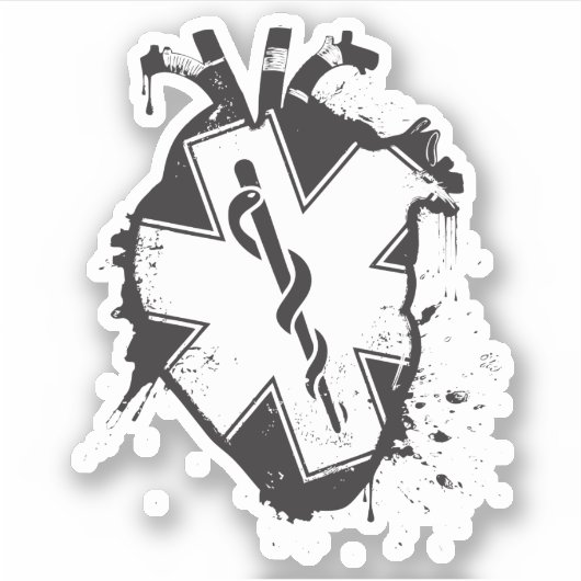 Sticker céleste anatomique étoile de coeur de vie (Devant)