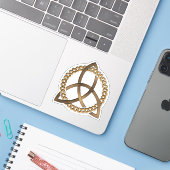 Sticker Céleste Triquetra Trinity Knot Custom-Cut Vinyl (Ordinateur portable avec iPhone)