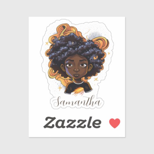Sticker Celestial Starry Afro femme (Feuille)