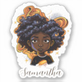 Sticker Celestial Starry Afro femme (Recto)