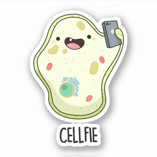Sticker Cellfie Funny Biologie Selfie Pun (Devant)