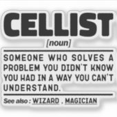 Sticker Cellist Noun instrument de musique Lover Lover Cel (Devant)