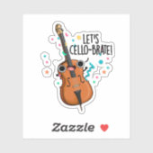 Sticker Cello-brate amusant célébrant le jeu de violoncell (Feuille)