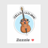 Sticker Cello-llujah Funny Cello Pun (Feuille)