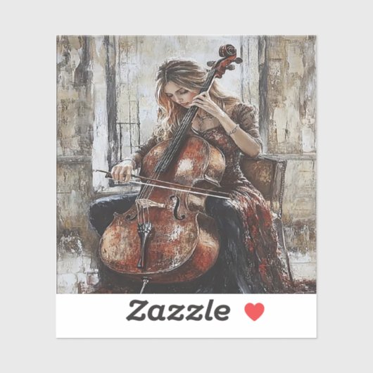 Sticker Cello Serenade by the Window (Feuille)