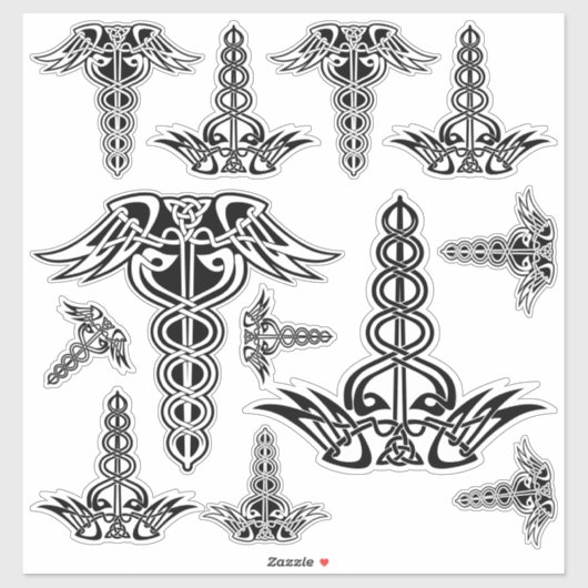 Sticker Celtic Knot Caduceus (Feuille)