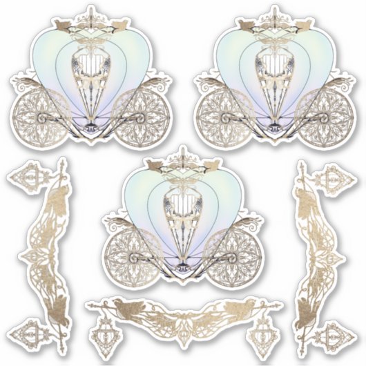 Sticker Cendrillon's Fairytale Coach et lanternes (Devant)