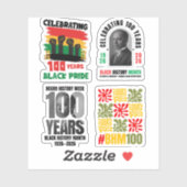 Sticker Centennial 100 Years Black History Month (Feuille)