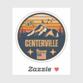 Sticker Centerville, Iowa, États-Unis (Feuille)