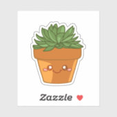 Sticker Centre de table pot de plante succulente vert Colo (Feuille)