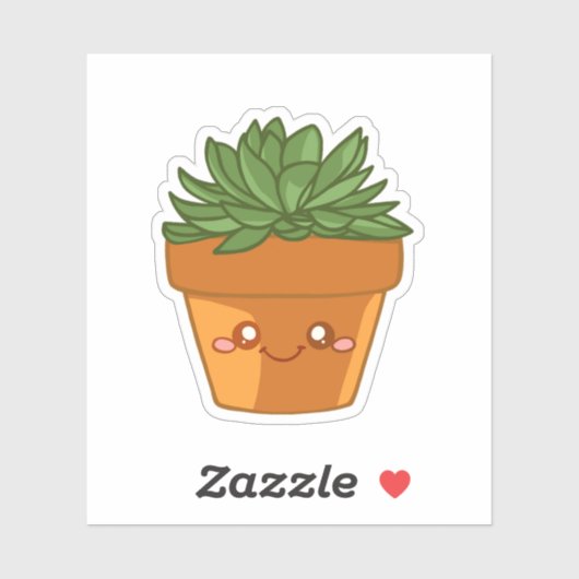 Sticker Centre de table pot de plante succulente vert Colo (Feuille)
