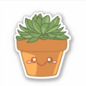 Sticker Centre de table pot de plante succulente vert Colo (Devant)