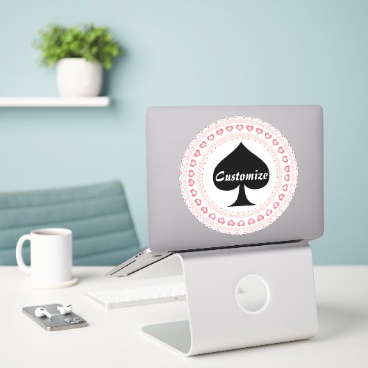 Sticker Cercle Coeurs Black Spade Thunder_Cove (Ordinateur portable sur le bureau)