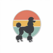 Sticker Cercle de silhouette de chien rétro coucher de sol (Devant)