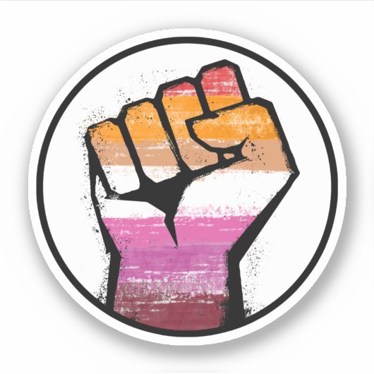 Sticker Cercle du poing de la fierté lesbienne (Devant)