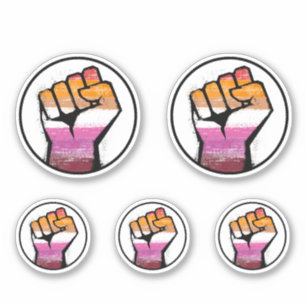 Sticker Cercle du poing de la fierté lesbienne