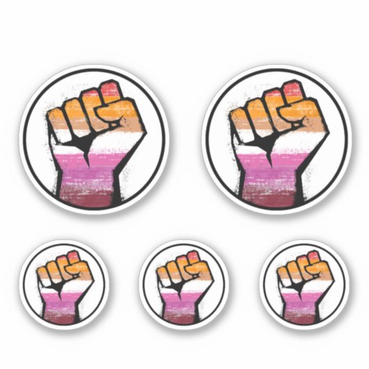 Sticker Cercle du poing de la fierté lesbienne (Devant)