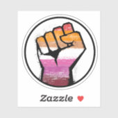 Sticker Cercle du poing de la fierté lesbienne (Feuille)