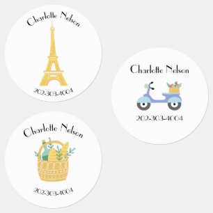 Sticker Cercle étanche Paris Nom Étiquettes