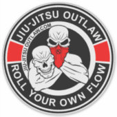 Sticker Cercle Jiu-Jitsu - BlackRed-2D (Devant)