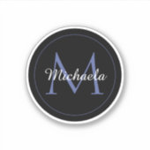 Sticker Cercle minimal moderne nom initial monogramme mode (Devant)
