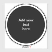 Sticker Cercle noir avec modèle de cercle blanc, (Feuille)