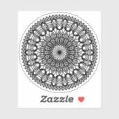 Sticker Cercles de mandala noir et feuilles (Feuille)