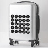 Sticker Cercles numérotés Noir et Blanc 1 - 25 (Sur valise)