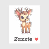 Sticker Cerf caricaturé (Feuille)