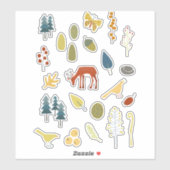 Sticker Cerf dans la forêt (Feuille)