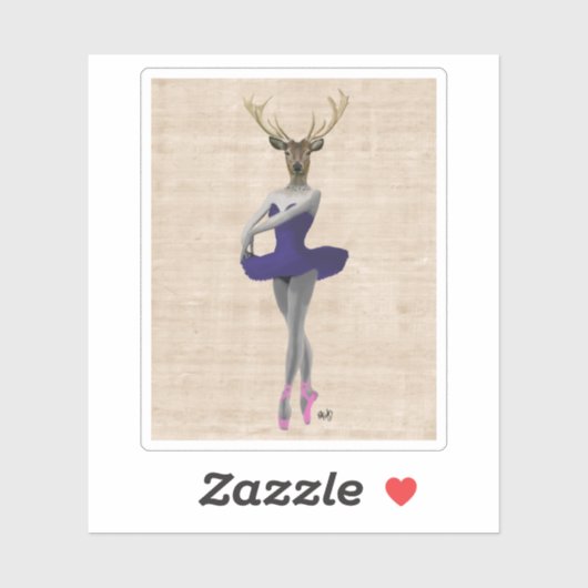 Sticker Cerf de ballet en bleu (Feuille)