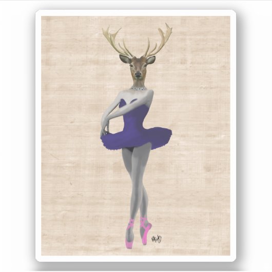 Sticker Cerf de ballet en bleu (Devant)