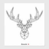 Sticker Cerf de stade géométrique (Feuille)