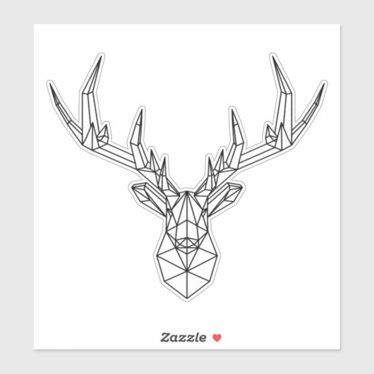 Sticker Cerf de stade géométrique (Feuille)