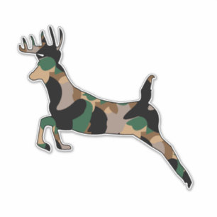 Sticker Cerf, faune, butin, Camo Reindeer,