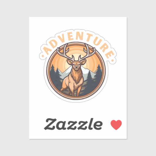Sticker Cerf - Faune - Camping - Aventure (Feuille)