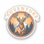 Sticker Cerf - Faune - Camping - Aventure (Recto)