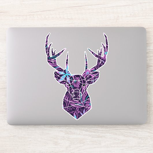 Sticker Cerf floral (Ordinateur)