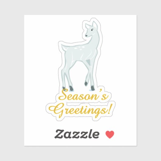 Sticker Cerf neigeux (Feuille)